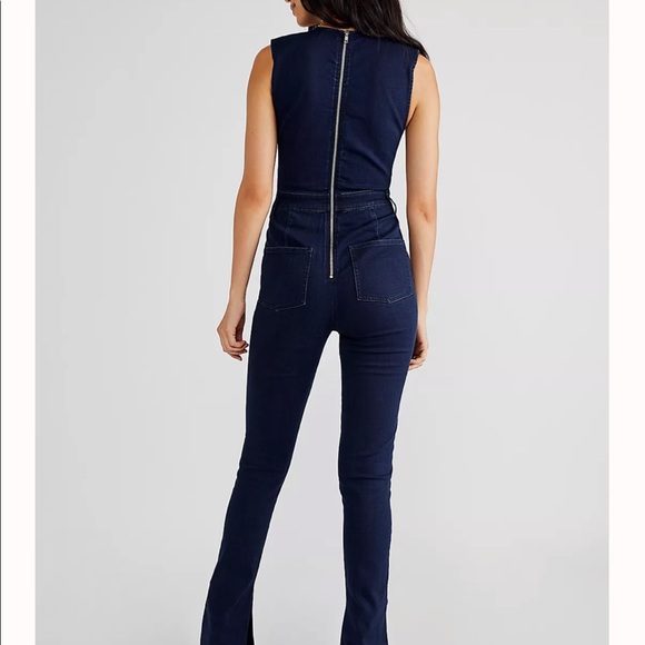 WeWoreWhat Jumpsuit 2 - stretchy dark denim - Picture 2 of 5